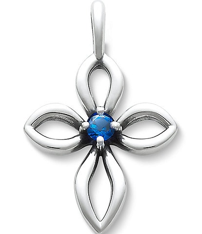 James Avery Avery Remembrance Cross September Birthstone with Lab-Created Blue Sapphire