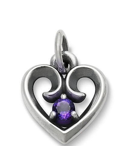 James Avery Avery Remembrance Heart Pendant February Birthstone with Amethyst