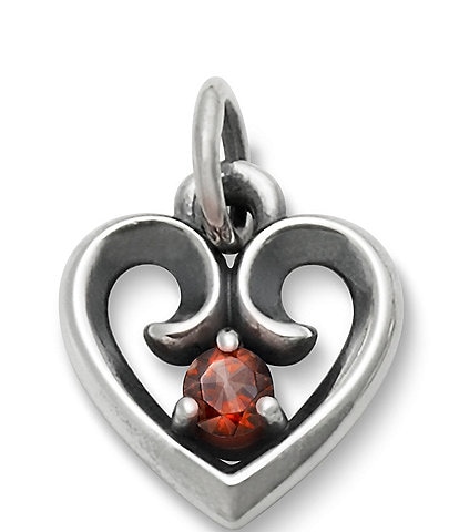 James Avery Avery Remembrance Heart Pendant with Garnet