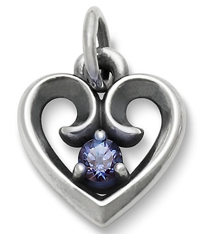 James Avery Avery Remembrance Heart Pendant June Birthstone with Lab-Created Alexandrite