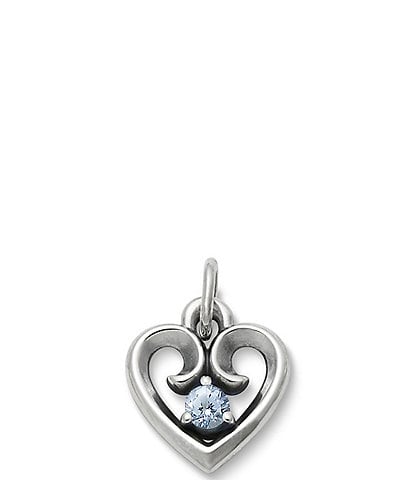 James Avery Avery Remembrance Heart Pendant Lab-Created Birthstone Charm