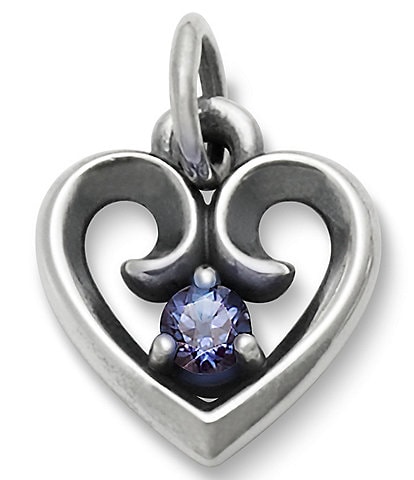 James Avery Avery Remembrance Heart Pendant Lab-Created Birthstone Charm