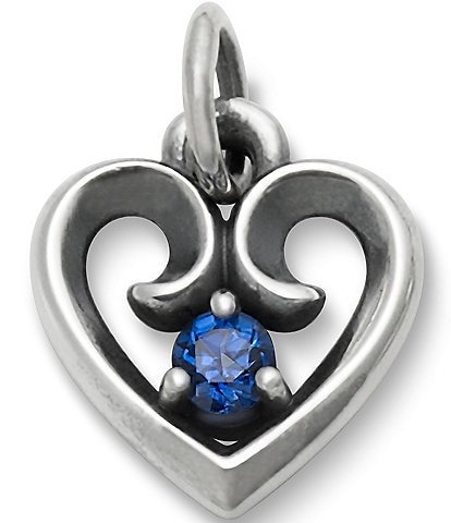 James Avery Avery Remembrance Heart September Birthstone with Lab-Created Blue Sapphire Charm