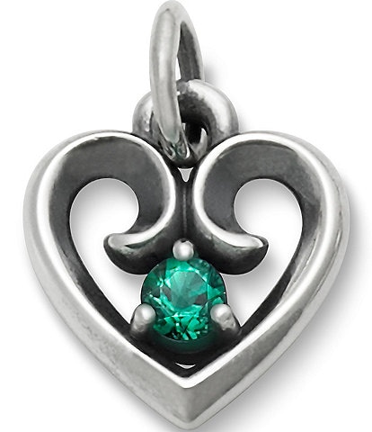 James Avery Avery Remembrance Heart Pendant May Birthstone with Lab-Created Emerald