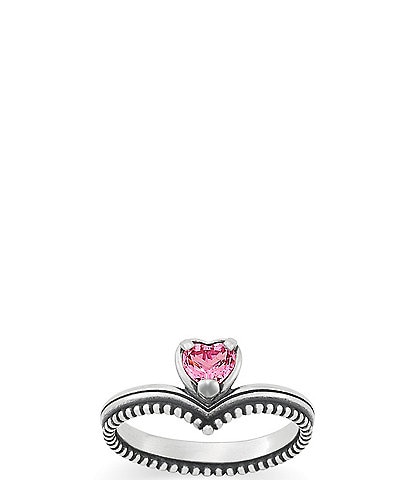 James Avery Chevron Heart Gemstone Band Ring