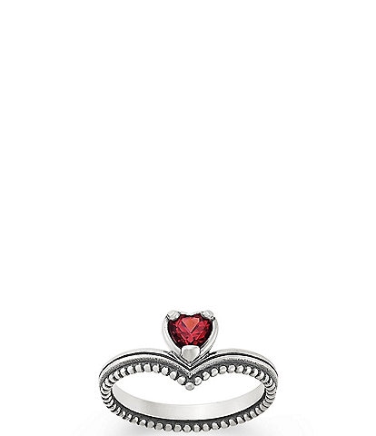 James Avery Chevron Heart Gemstone Band Ring