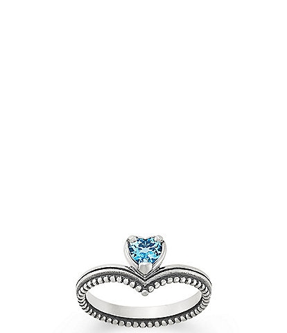 James Avery Chevron Heart Gemstone Band Ring