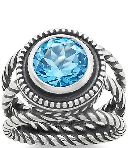 James Avery Blue Topaz Twisted Wire Ring