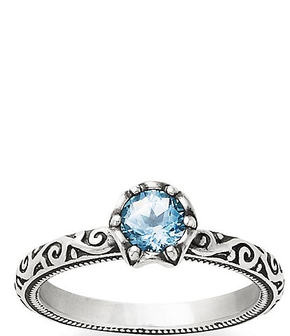 James Avery Cherished Birthstone Ring with Lab-Created Aqua Spinel