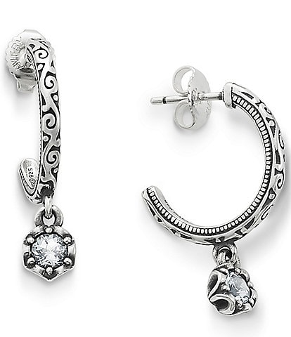 James Avery Cherished Lab-Created Birthstone Sterling Silver Hoop Earrings