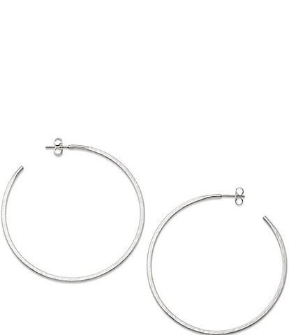 James Avery Classic Sterling Silver Hammered Hoop Earrings, Extra Large