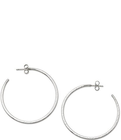 James Avery Classic Sterling Silver Hammered Large Hoop Earrings