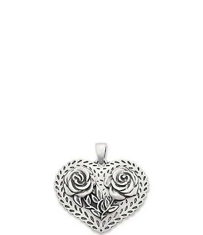 James Avery Consuela Rose Heart Sterling Silver Pendant