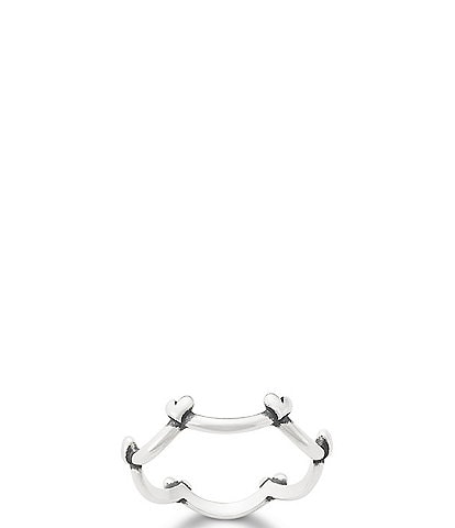Delicate Heart Crown Stacker Ring