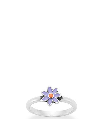 James Avery Enamel Orange Floral Band Ring