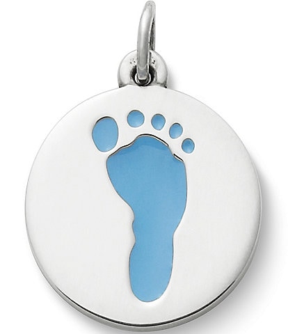James Avery Enamel Baby Boy Footprint Charm