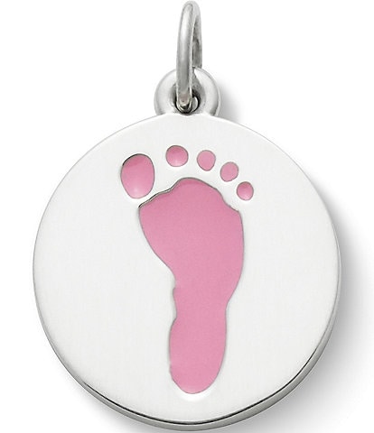 James Avery Enamel Baby Girl Footprint Charm