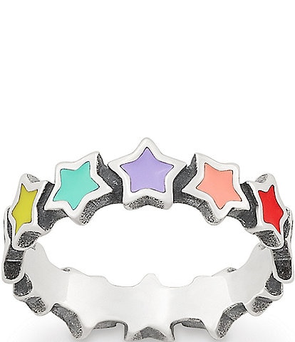 James Avery Enamel Connected Stars Multi Color Band Ring