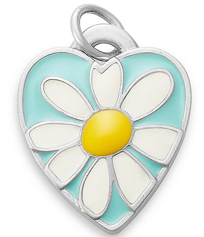 James Avery Enamel Daisy Heart Charm