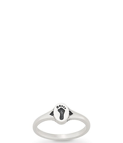 James Avery Footprint and Hearts Band Ring
