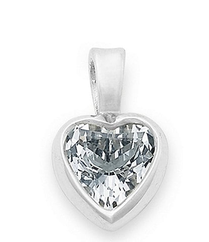 James Avery Heart Gemstone Pendant with Lab Created White Sapphire