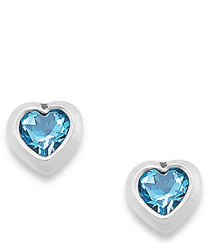 James Avery Heart Gemstone Stud Earrings