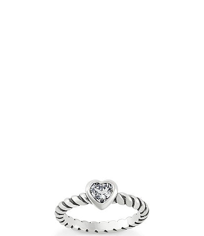 James Avery Heart Twisted Wire Ring with Lab-Created White Crystal Sapphire