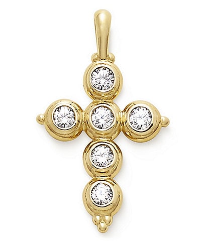 James Avery 14K Gold Antiquity Cross Pendant with Diamonds