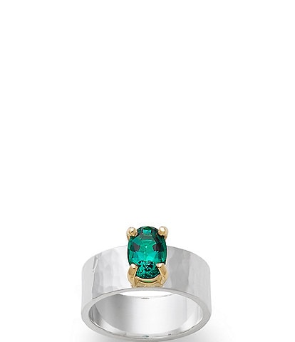James Avery Julietta Sterling Silver Birthstone Ring with Lab-Created Gem and 14K Gold