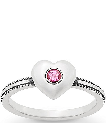 James Avery Keepsake Heart with Lab-Created Pink Sapphire Ring