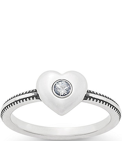 James Avery Keepsake Heart with Lab-Created White Sapphire Ring