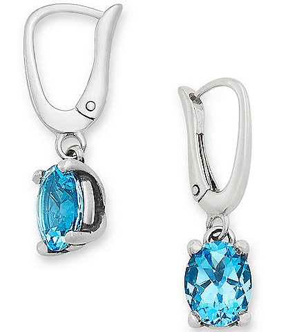 James Avery Oval Gemstone Sterling Silver Drop Earrings