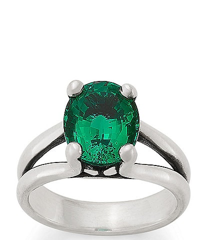 James Avery Oval Lab-Created Emerald Gemstone Ring