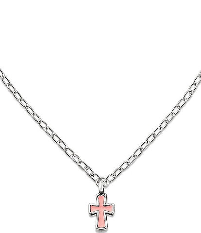 James Avery Petite Pink Enamel Cross Necklace