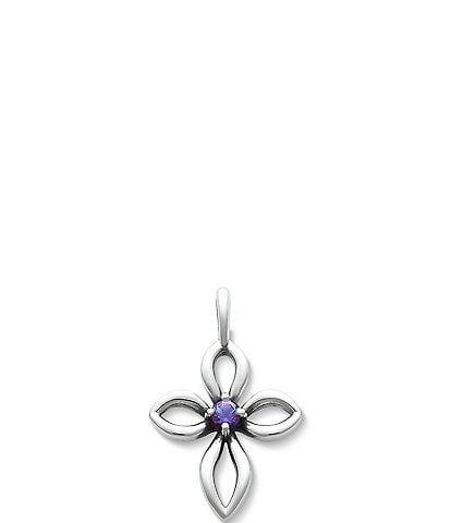 James Avery Remembrance Cross Lab-Created Birthstone Charm
