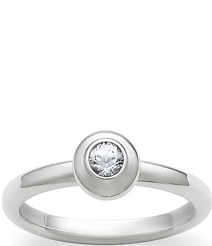 James Avery Remembrance Ring April Birthstone with Lab-Created White Sapphire