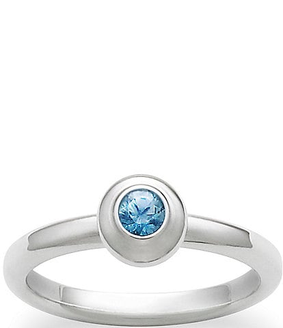 James Avery Remembrance Ring December Birthstone with Blue Zircon