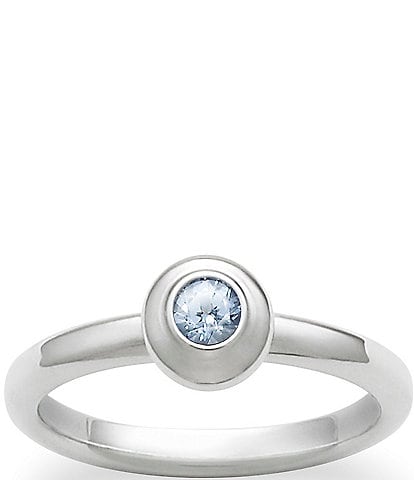 James Avery Remembrance Ring March Birthstone with Lab-Created Aqua Spinel