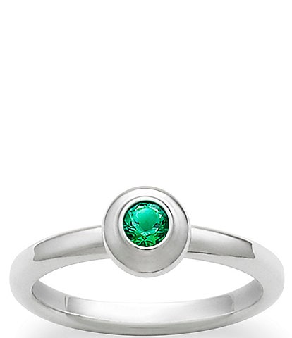 James Avery Remembrance Ring May Birthstone with Lab-Created Emerald