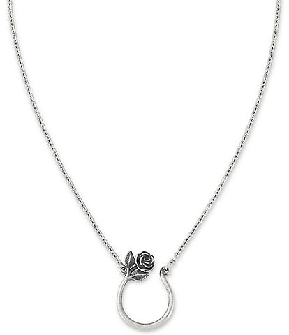 James Avery Rose Changeable Charm Holder Short Pendant Necklace