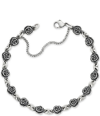 James Avery Rose Link Sterling Silver Line Bracelet