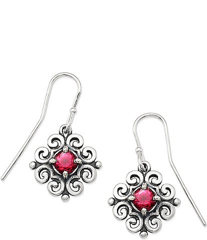 James Avery Scrolled Ear Hooks with July Birthstone