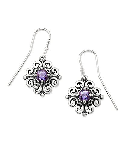 James Avery Scrolled Ear Hooks with Birthstone