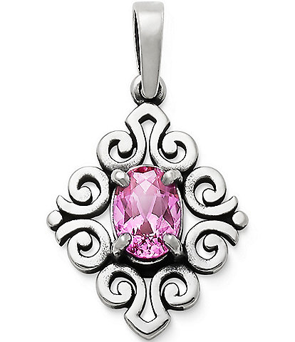 James Avery Scrolled Pendant with Pink Sapphire