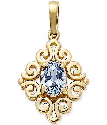 James Avery 14K Gold June Birthstone Scrolled Pendant
