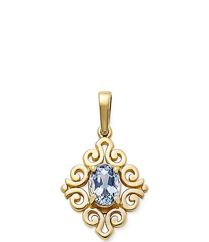 James Avery 14K Gold June Birthstone Scrolled Pendant
