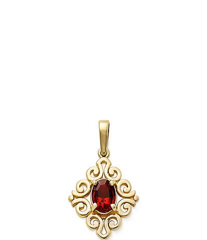 James Avery 14K Gold Enhanced Gem Birthstone Scrolled Pendant