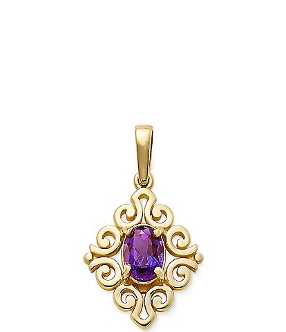 James Avery 14K Gold June Birthstone Scrolled Pendant