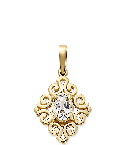 James Avery 14K Gold June Birthstone Scrolled Pendant