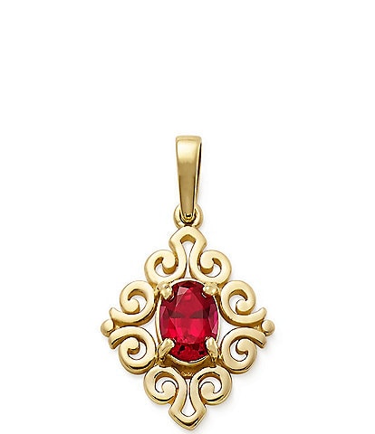James Avery 14K Gold Enhanced Gem Birthstone Scrolled Pendant